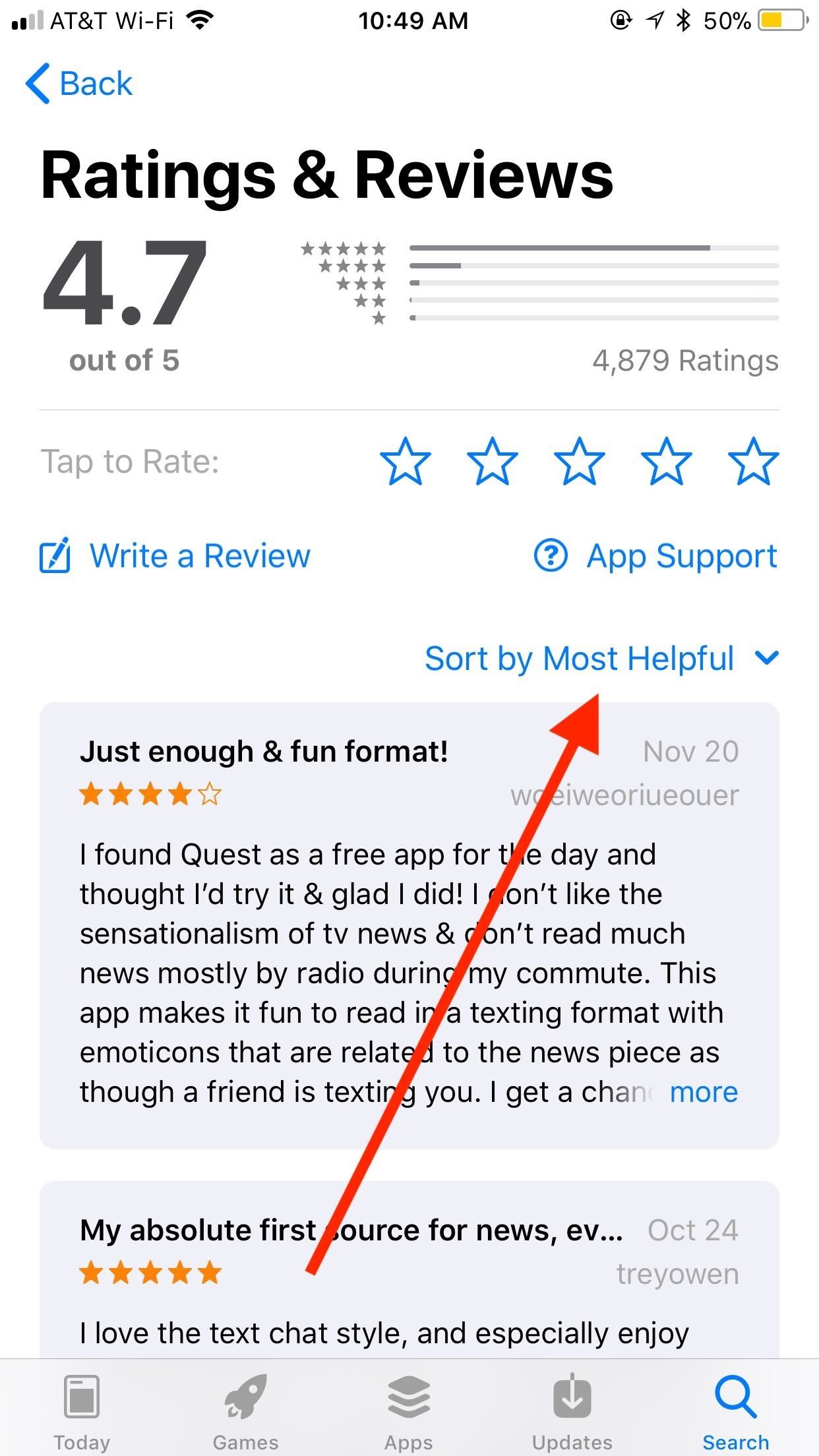 How to Sort App Store Reviews on Your iPhone in iOS 11.3