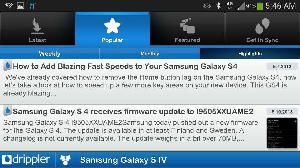 How to Stay Updated on All the Latest News for Your Samsung Galaxy S4 with Drippler