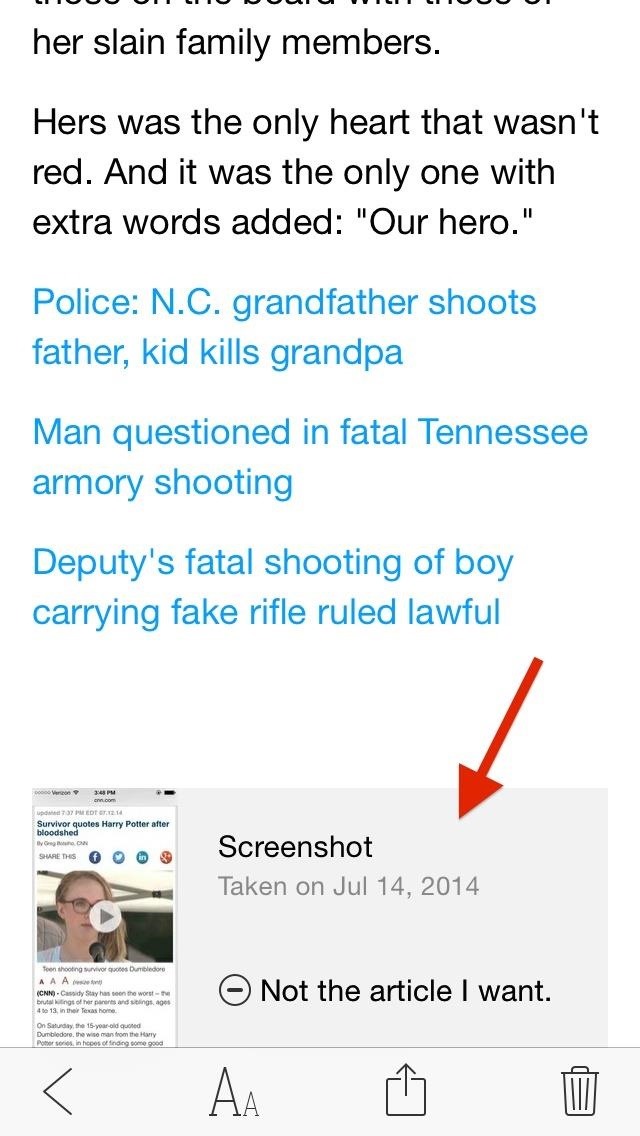 Taking Screenshots Is the Fastest Way to Save Full Web Articles for Offline Reading on Your iPhone