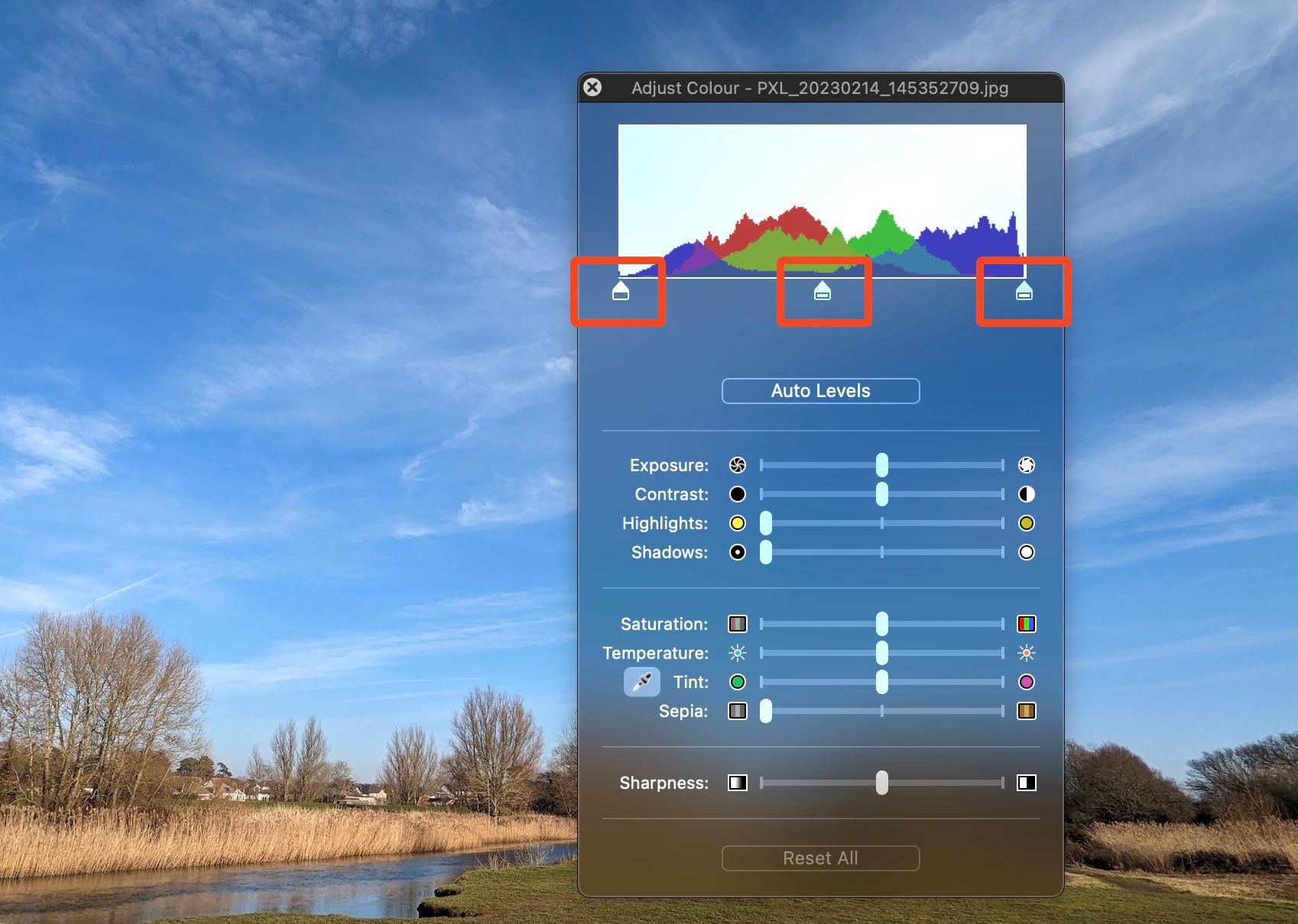 The Layers tool in Preview in macOS.