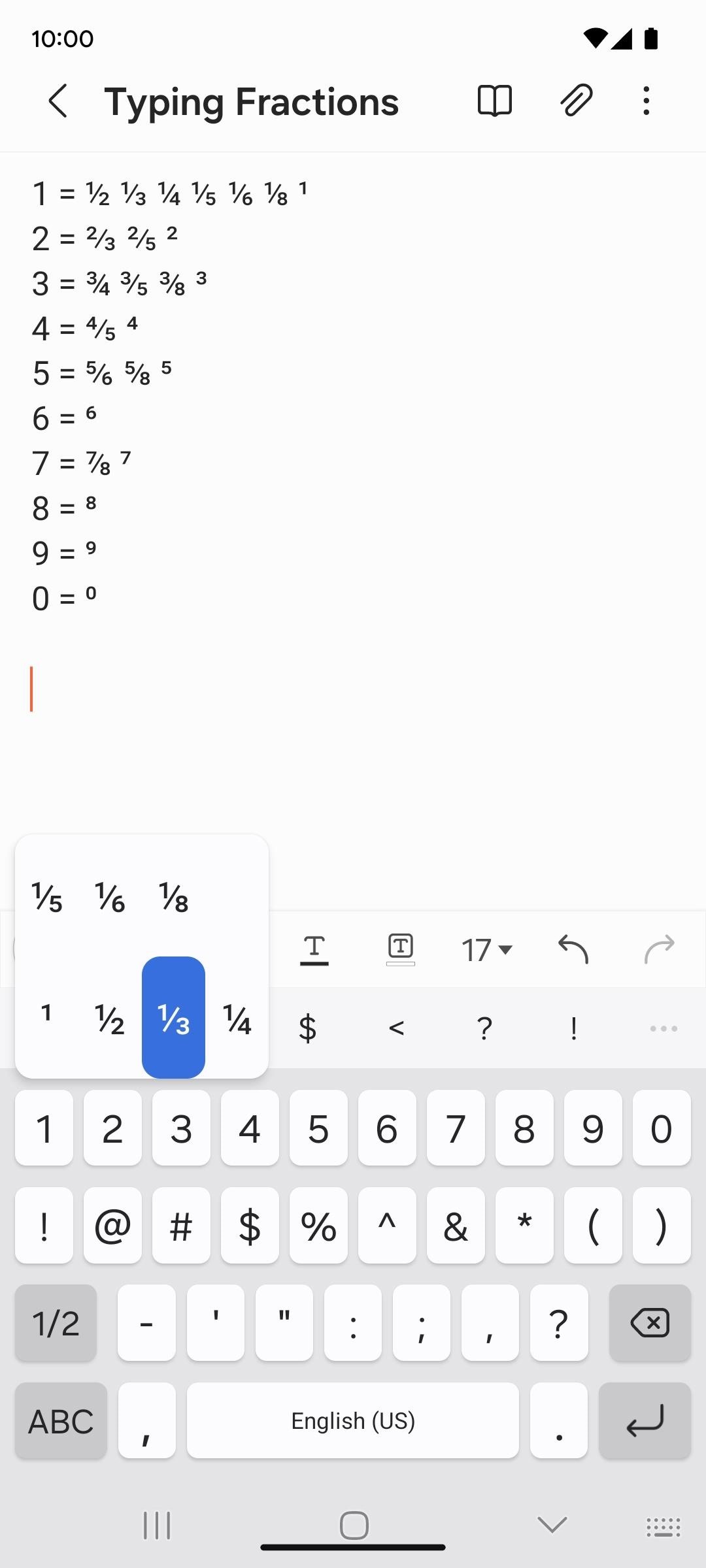 There's a Handy Shortcut for Typing Fractions on Android