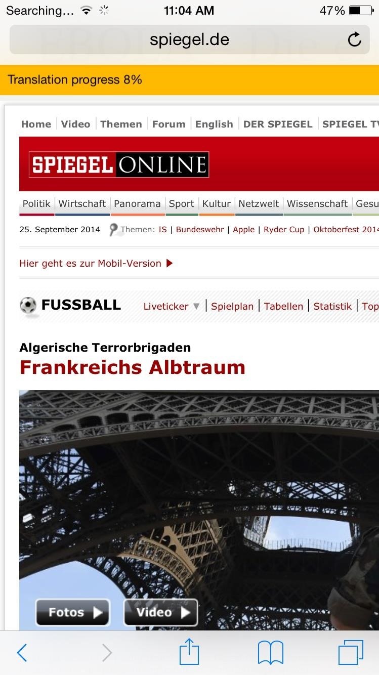 How to Translate Foreign Webpages in Safari for iOS 8