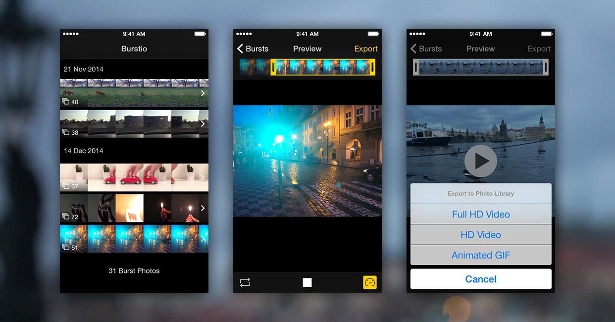 Turn Burst Photos into Videos, Animated GIFs