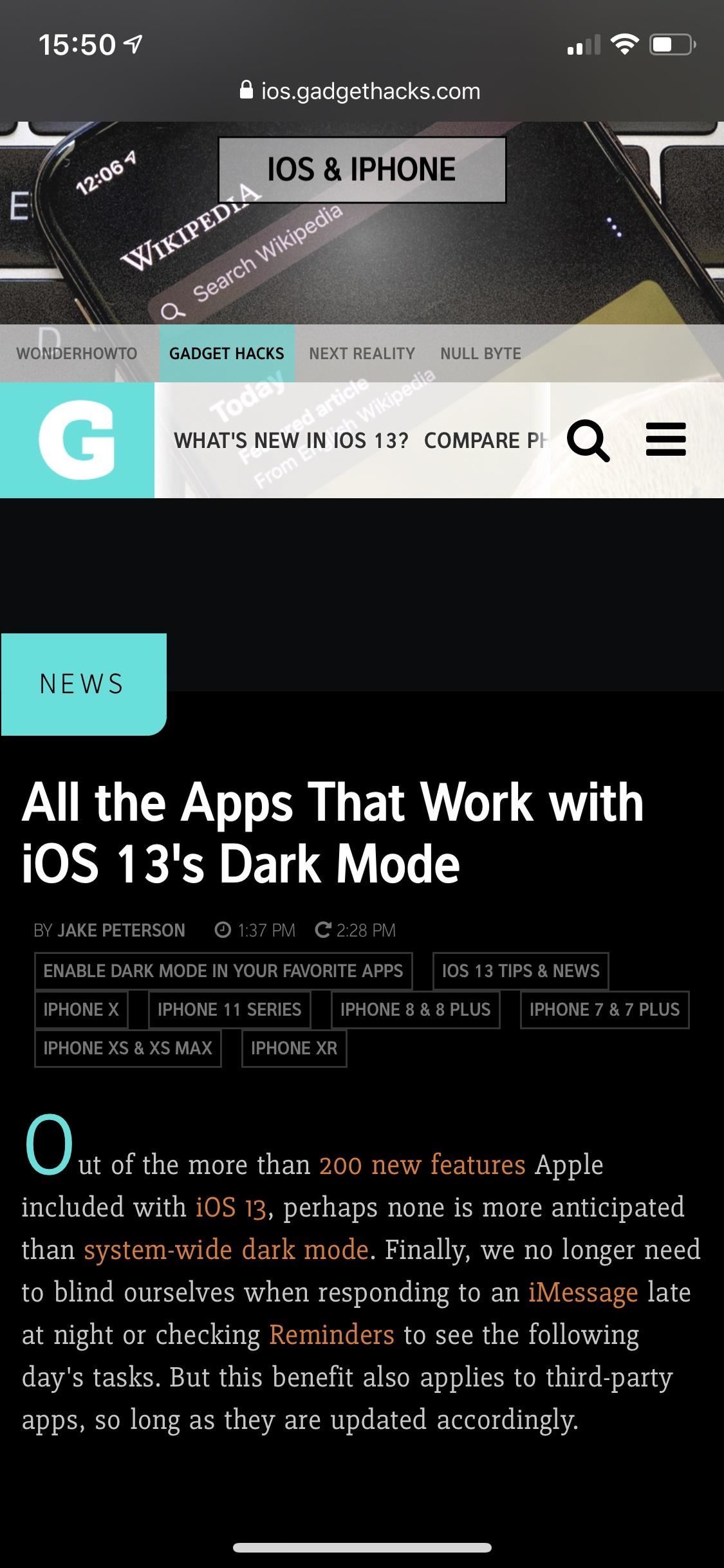 How to Unlock Apple's 'Dark Mode' in iOS 11, 12 & 13 for iPhone