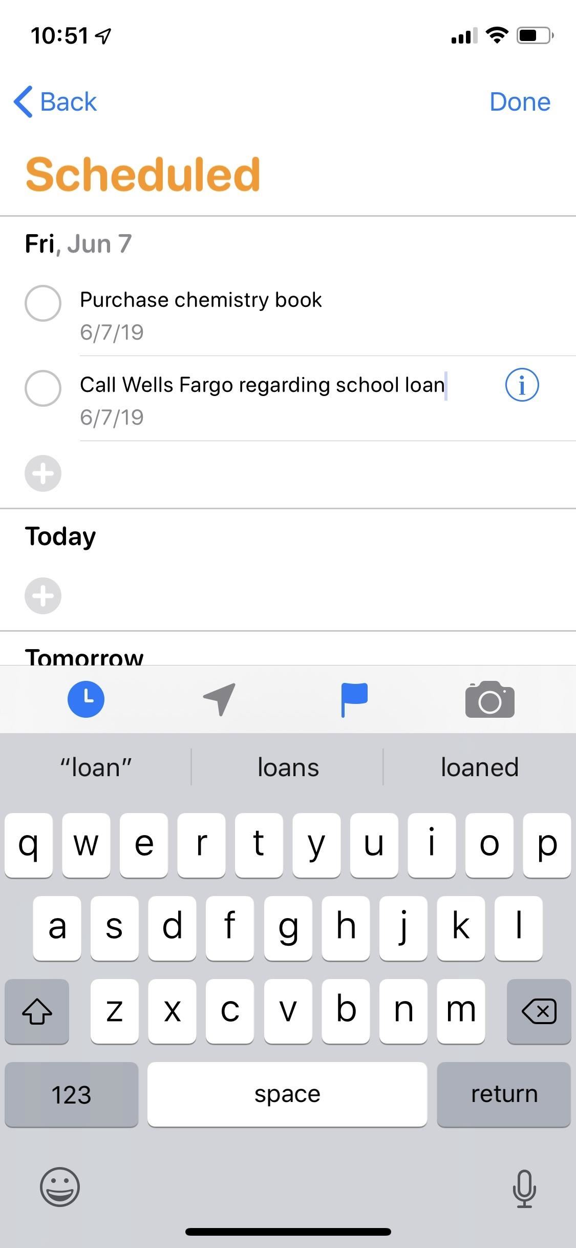 Use Reminder's New Quick Toolbar in iOS 13 to Add Times, Locations, Flags & Images to Tasks