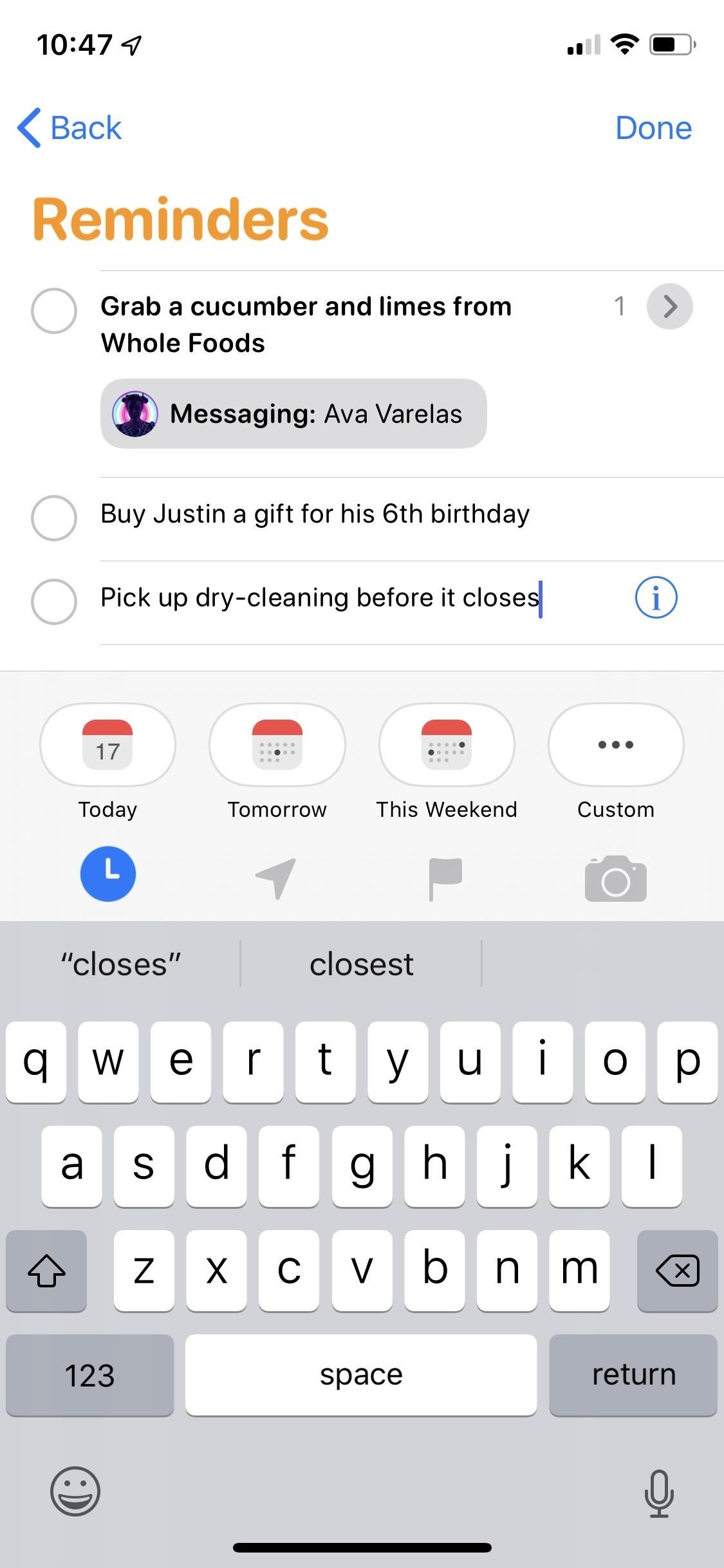 Use Reminder's New Quick Toolbar in iOS 13 to Add Times, Locations, Flags & Images to Tasks