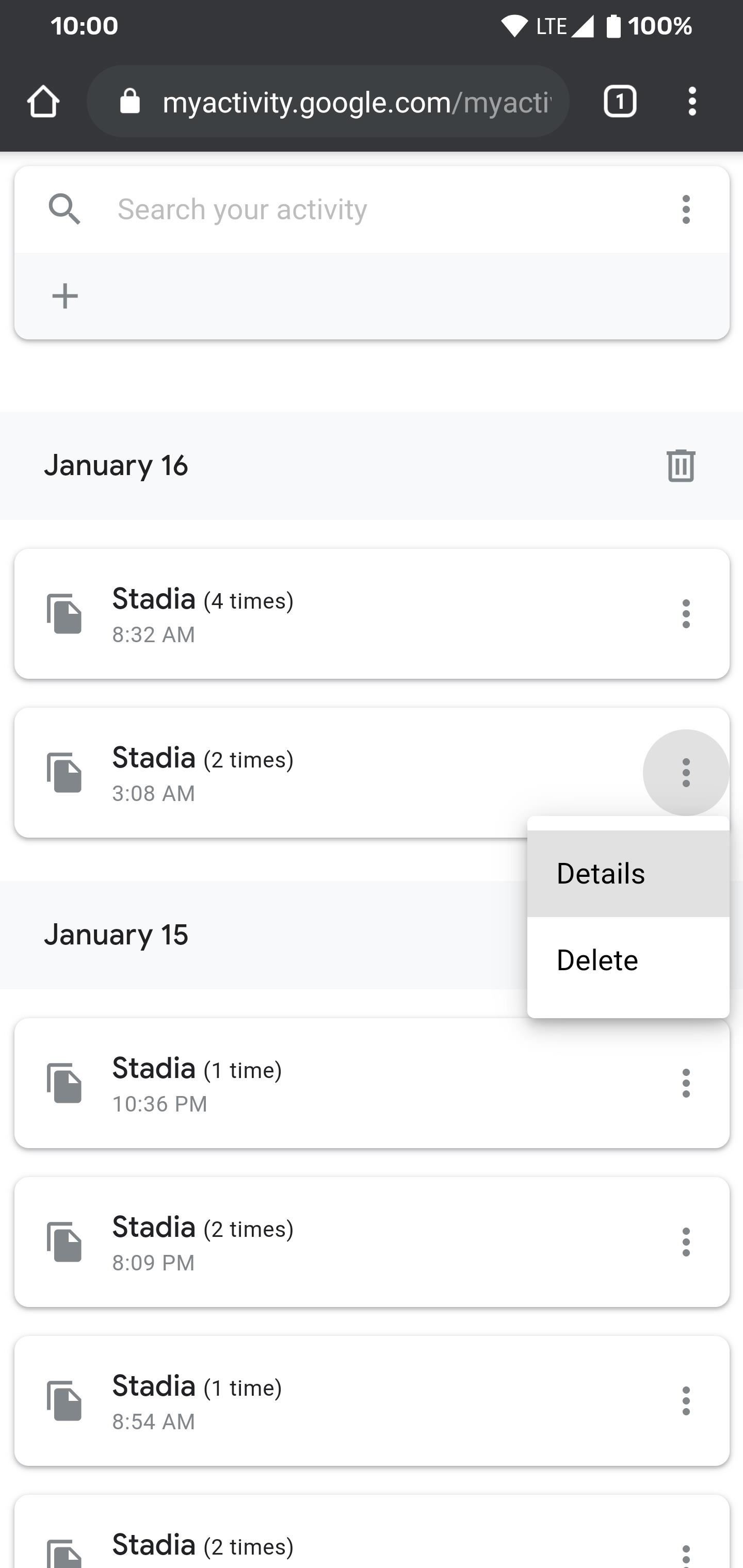 How to View Your Stadia Gaming Sessions from Your Google Account History