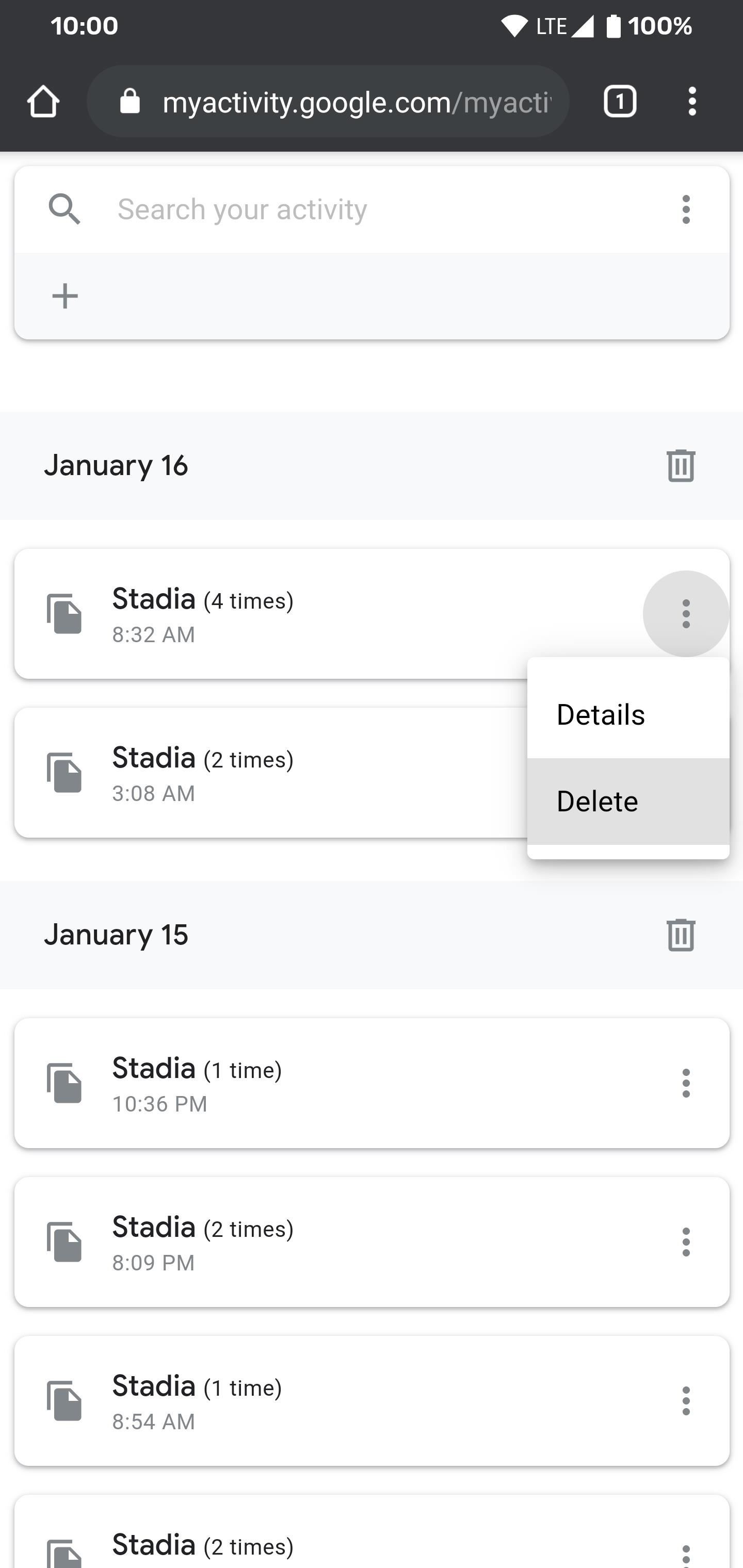 How to View Your Stadia Gaming Sessions from Your Google Account History