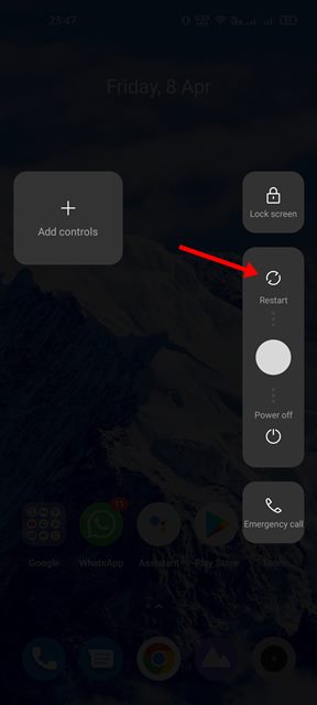Restart Your Android smartphone