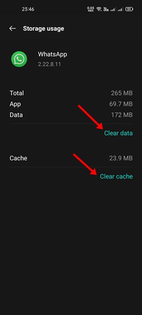 Clear cache