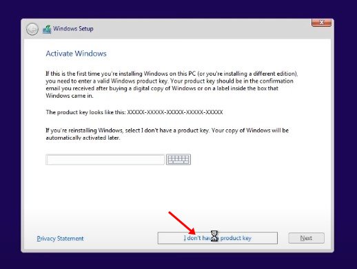 I don't have a product key