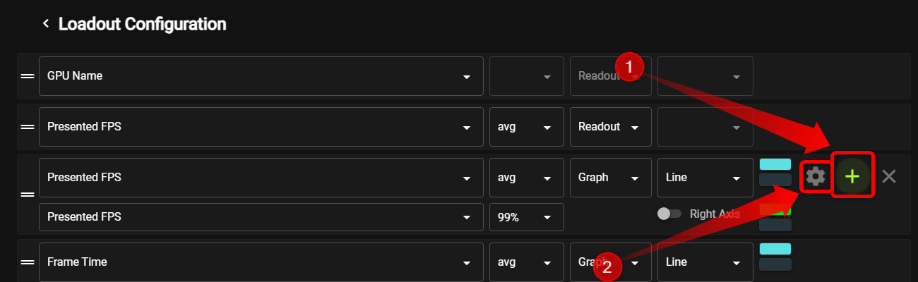 Intel PresentMon custom preset configuration menu.