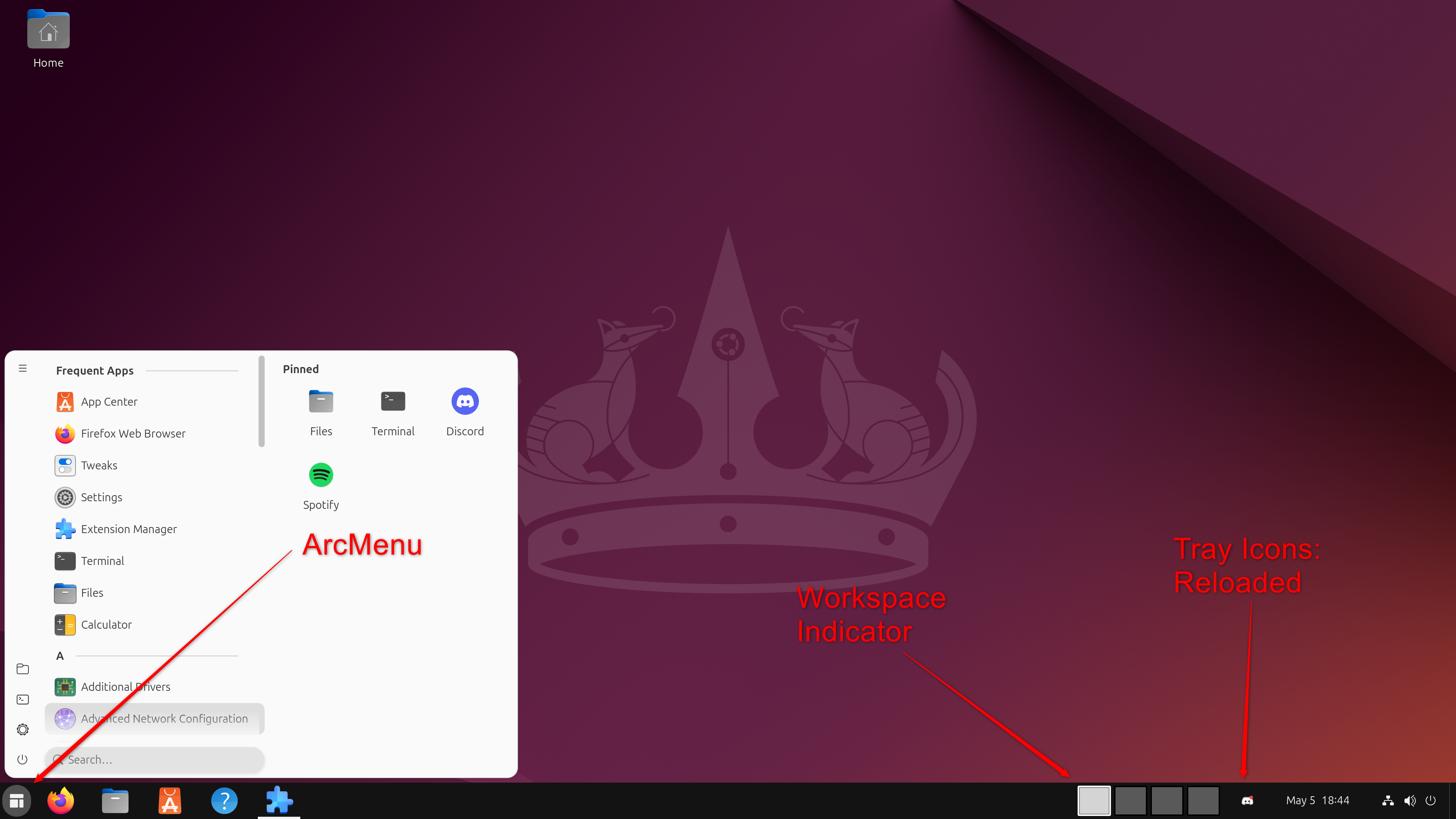 Extensions changing the look and functionality of Ubuntu desktop