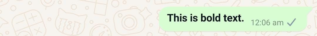 Bold text whatsapp formatting