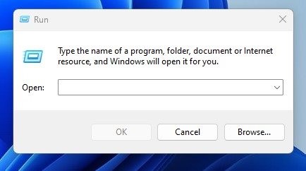 RUN Dialog box