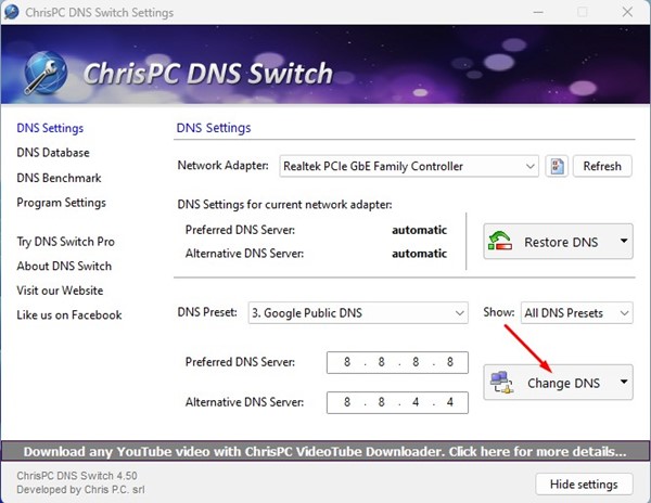 Change DNS