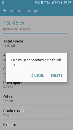 Clear Cached Data