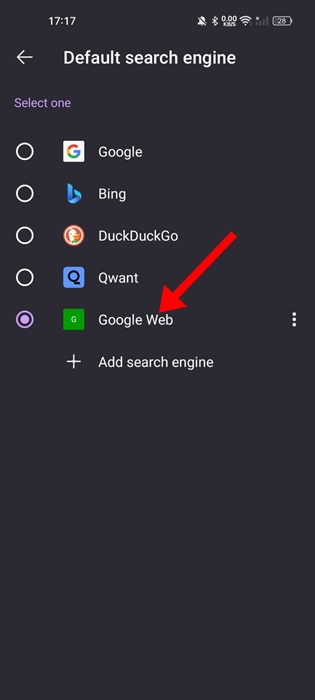 default search engine