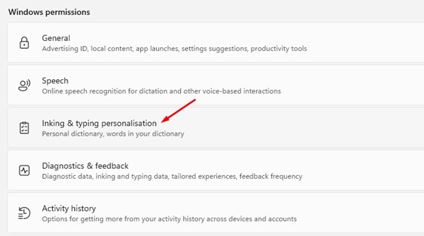 Inking & typing personalization