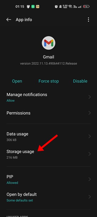 Storage Usage