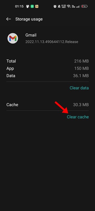 Clear cache