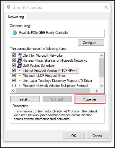 Internet Protocol Version 4 (TCP/IPv4)