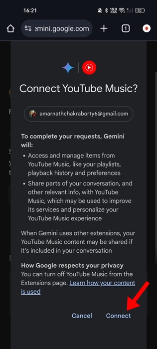 Connect with the YouTube Music extension