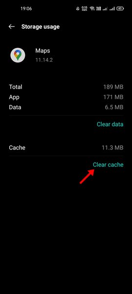 Clear cache