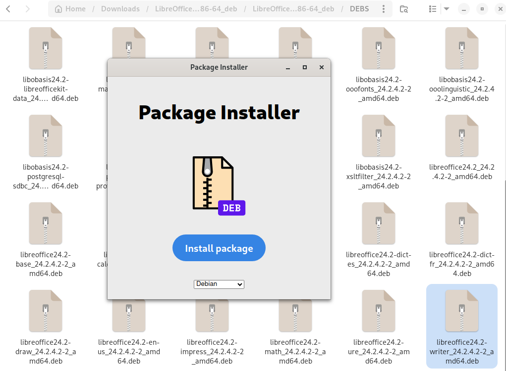 GUI package installer in blendOS