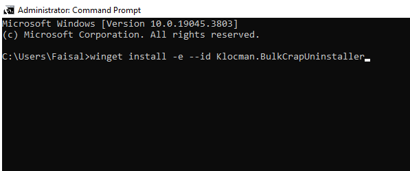 Installing BCU via Winget command.