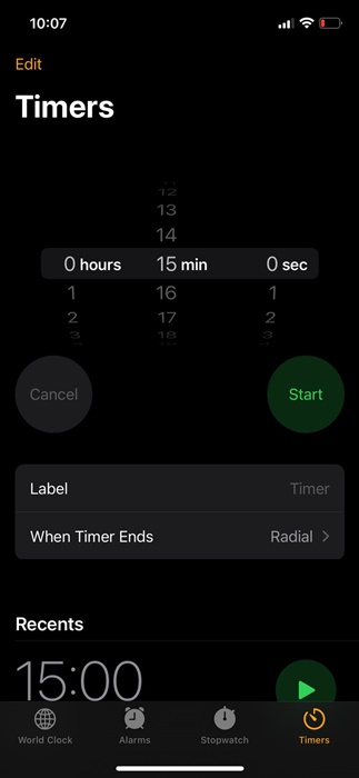 start a timer