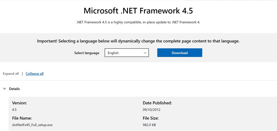 Install the .NET Framework