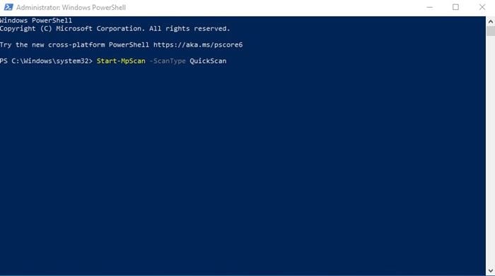 Run a Quick Scan using PowerShell