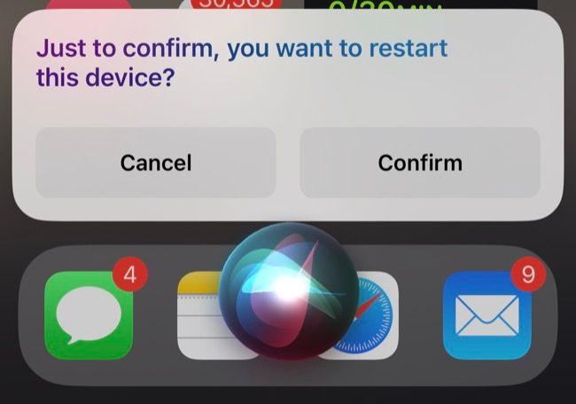 Restart iPhone with Siri