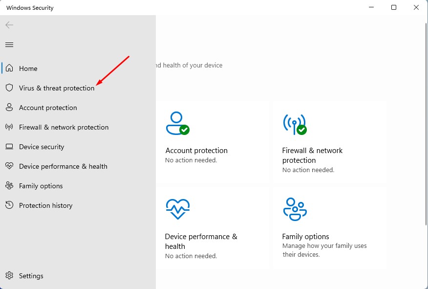 Virus & threat protection