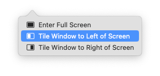 The macOS windows tiling tooltip.