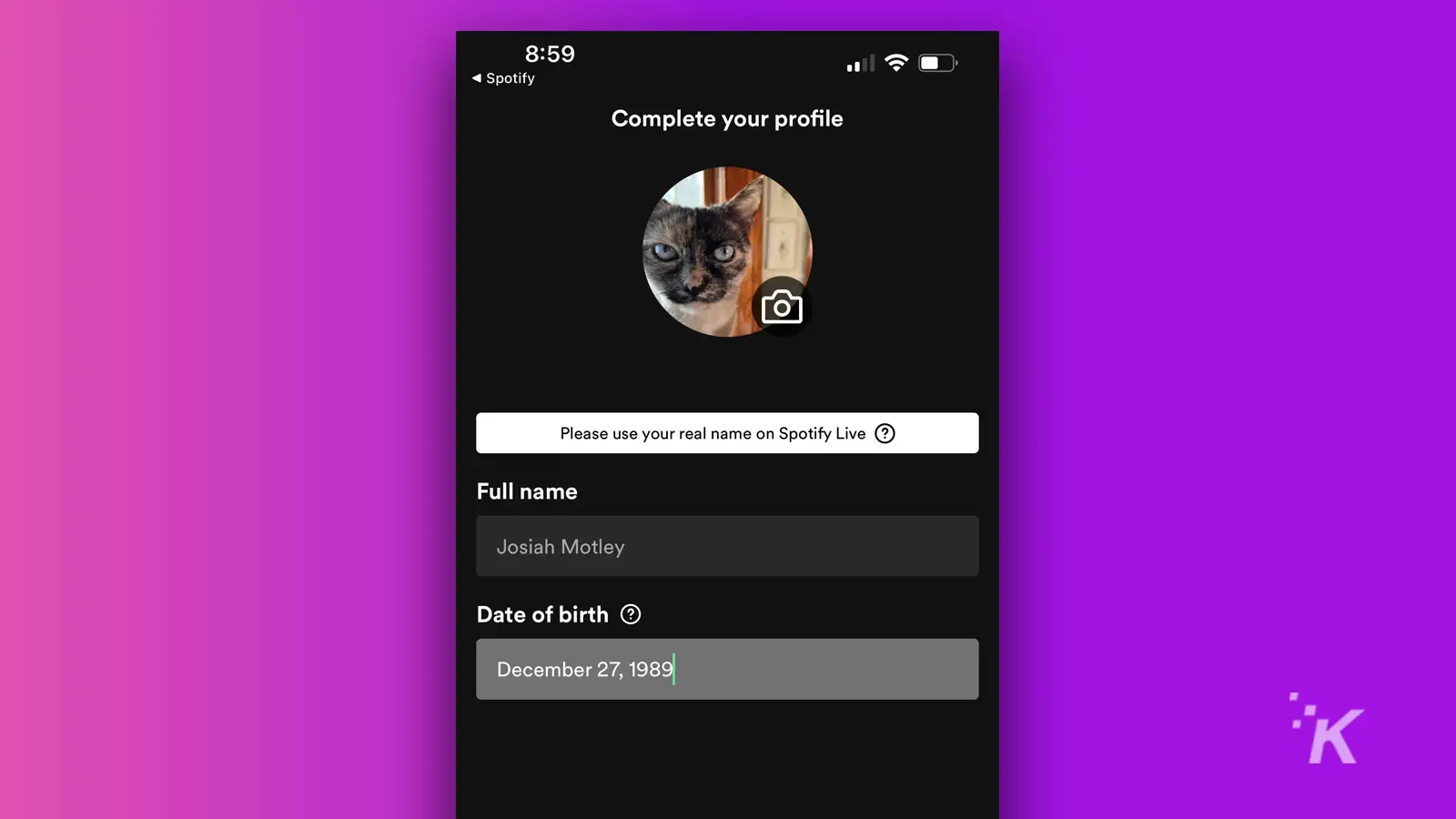 spotify live login