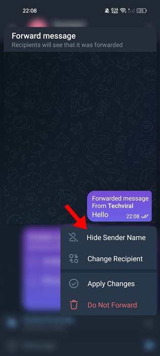 Hide Sender Name