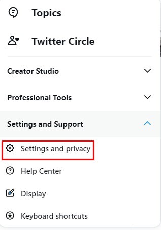 Settings and privacy