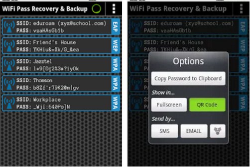 Select "Copy password to clipboard" to copy a network ID & Pass