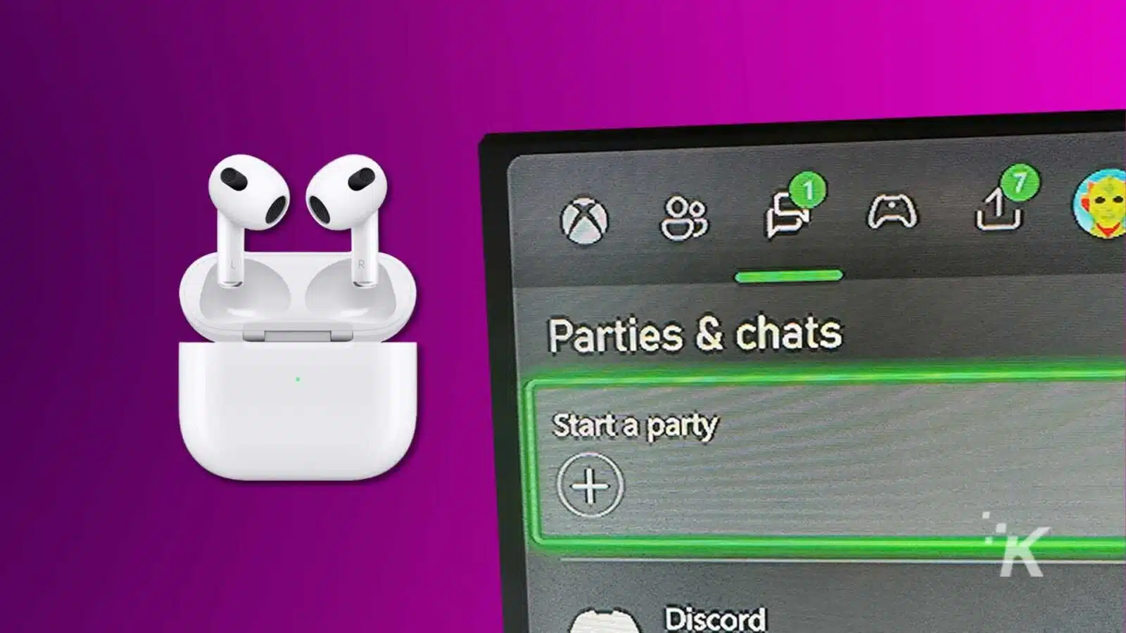 airpods next to xbox party screen