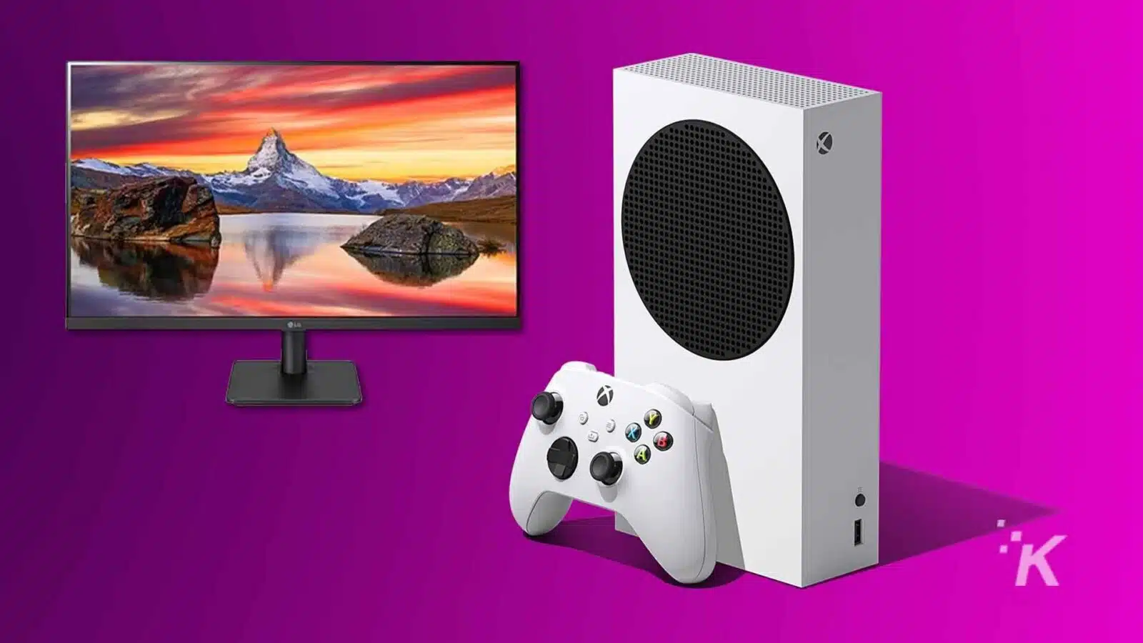 xbox series s next to 1440p monitor