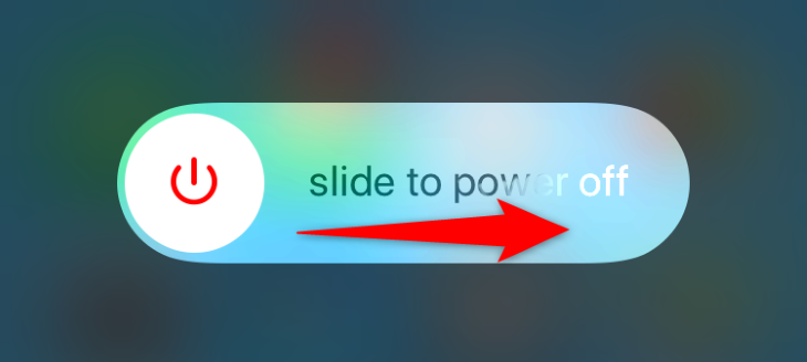 iPhone power off slider.