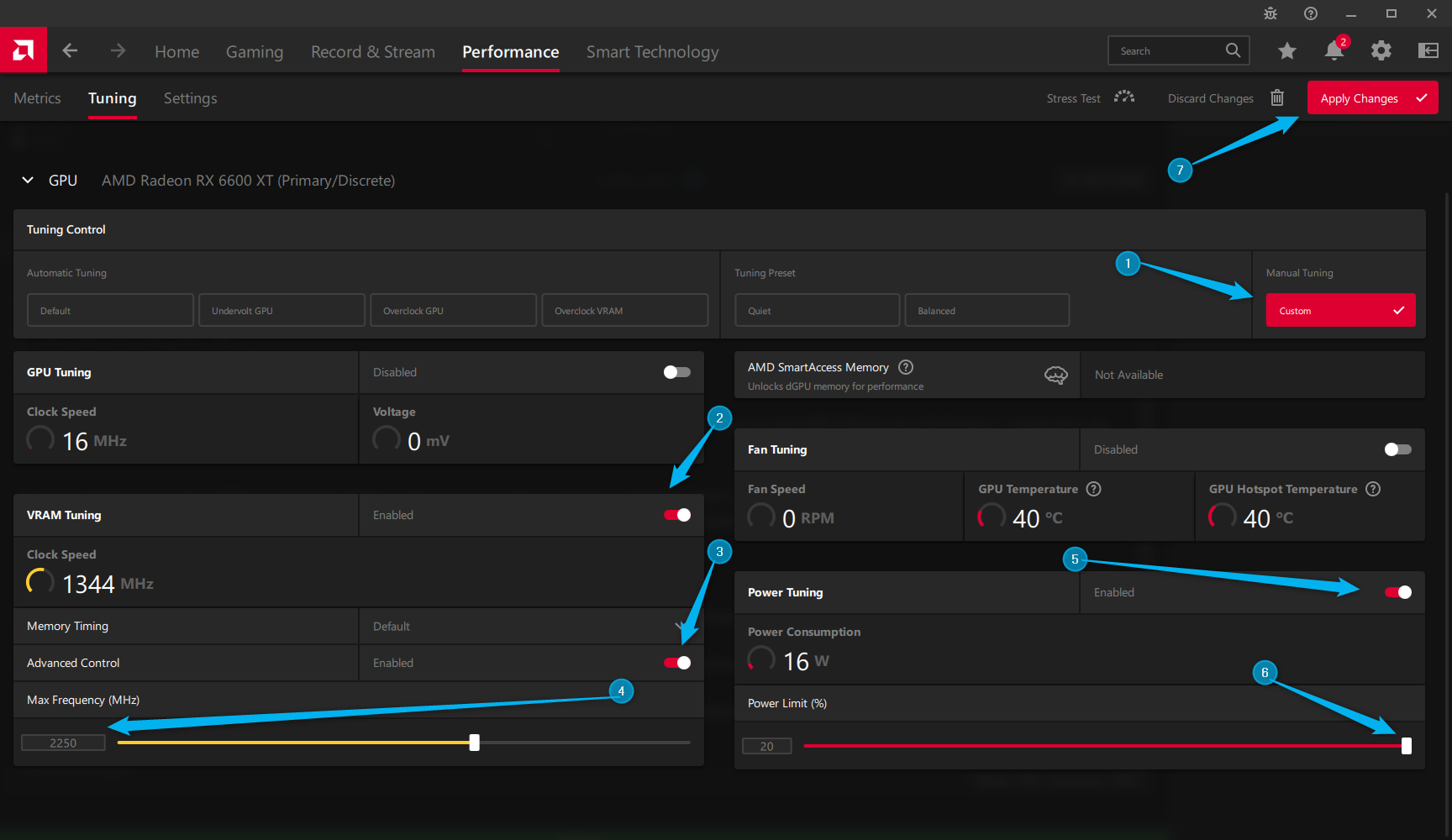 Overclocking an AMD card in Radeon.