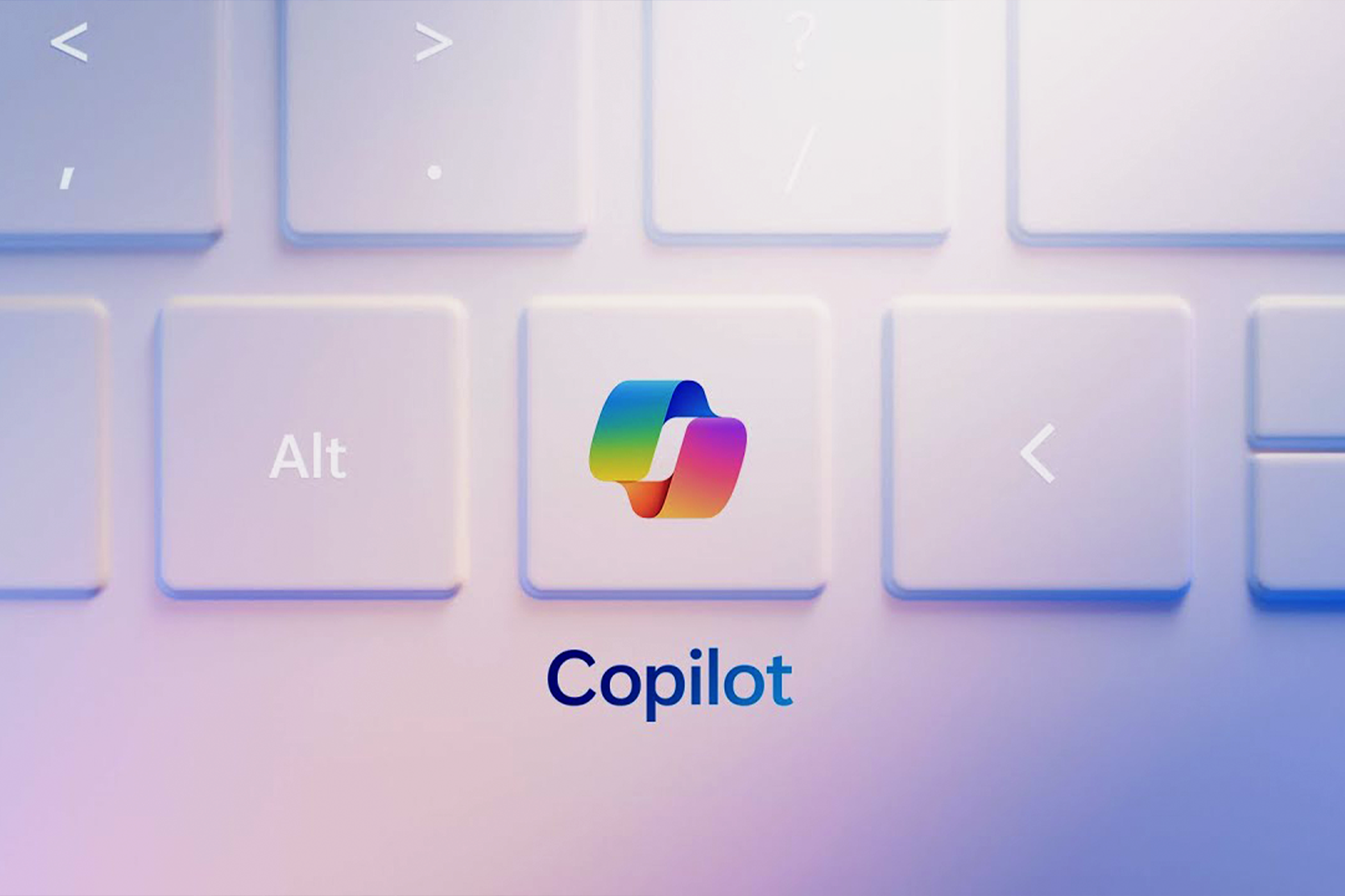 The Copilot AI logo on a keyboard key.