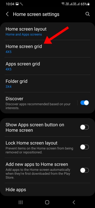 Home Screen Grid