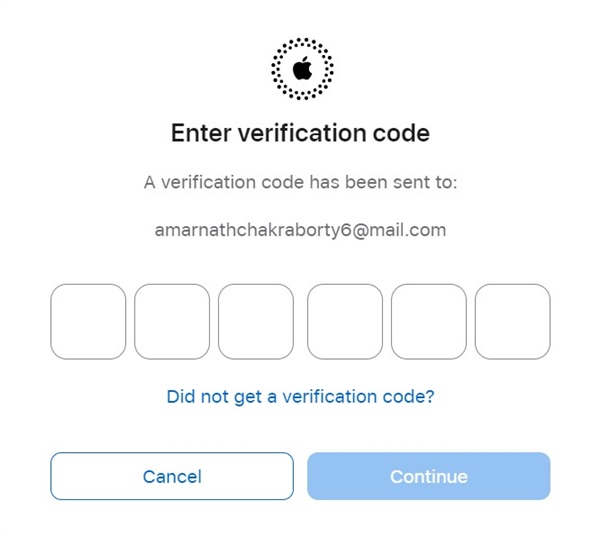 enter the verification code