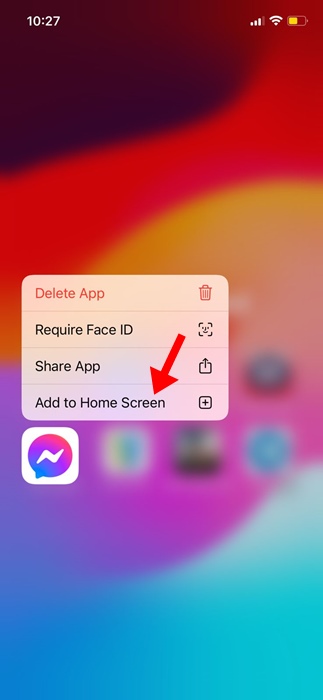 add the app icon to your home screen