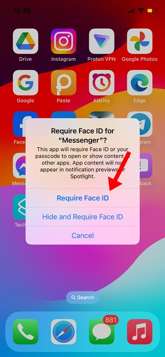 Require Face ID