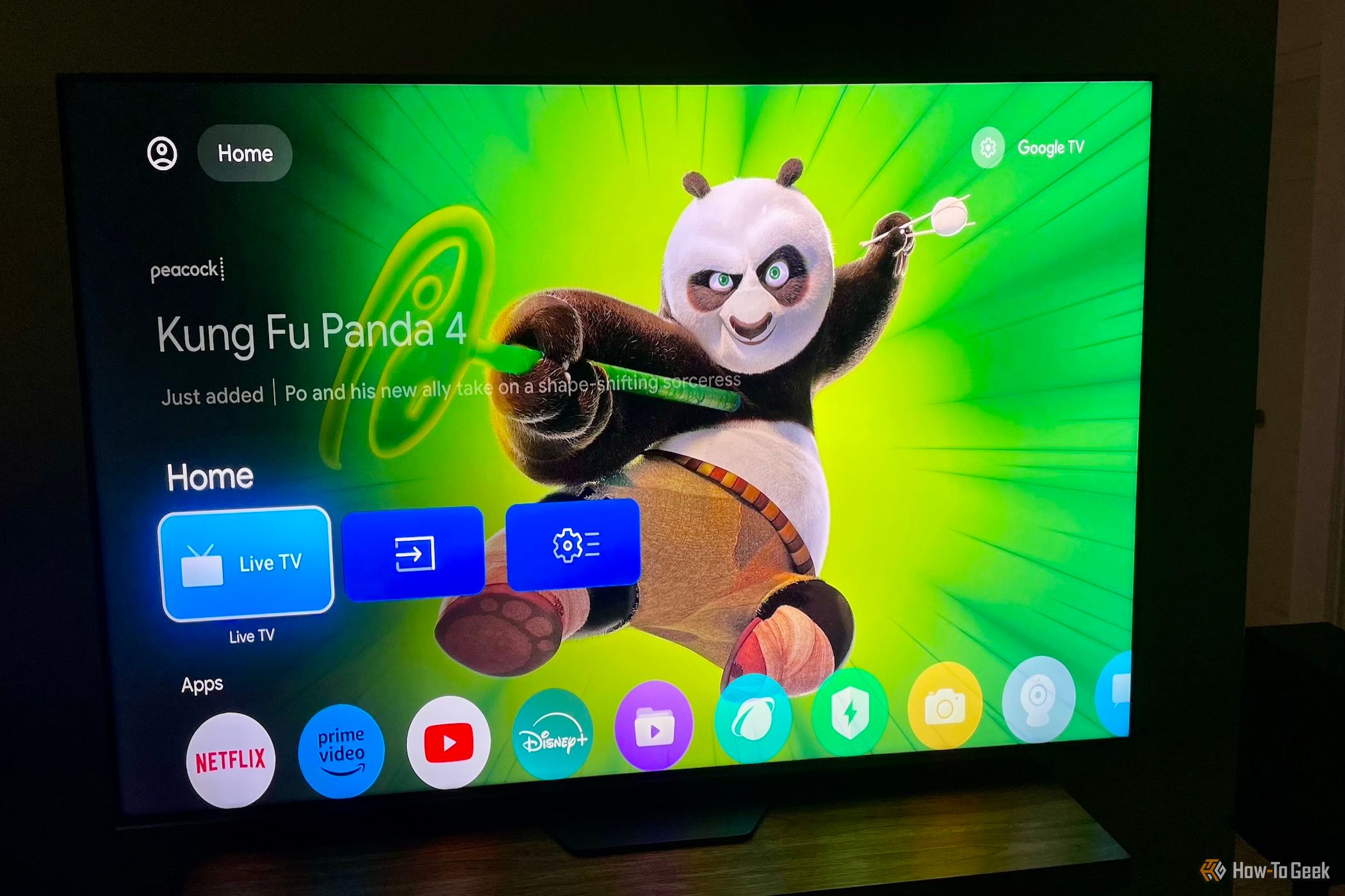 The Google TV Home Screen on the Hisense U8N